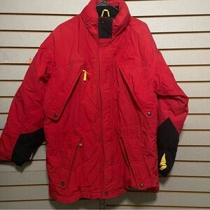 VINTAGE MARLBORO CIGARETTE COUNTRY STORE RED DOWN‎ JACKET MENS LARGE 80S 90S